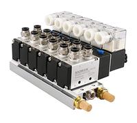 Baomain 6 Space Pneumatic Solenoid Valve 4V210-08 AC 24V Single Head 2 Position 5 Way with Base Muffler Quick Fittings Set