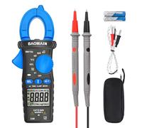 Baomain AC Digital Clamp Meter, T-RMS 6000 Counts Multipurpose Clamp Meter for 60A/600A AC Current, AC/DC Voltage, Temperature, Diode, Resistance,Capacitance, Continuity Test, NCV, Frequency, BM1702