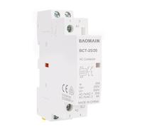 BAOMAIN Domestic AC Contactor, 2-pole 2NO, 25A, AC 220V Coil Voltage, 35 mm DIN Rail Mounting, VDE Approved, BCT-25/20