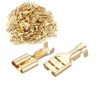 Baomain Female Spade Quick Splice Crimp Terminals 4.8mm Crimp Connector Non Insulated 100 Pcs