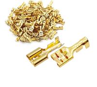 Baomain Female Spade Quick Splice Crimp Terminals 6.3mm Crimp connector Non insulated 100 Pcs