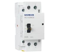 Baomain Manual Household AC Contactor 24VAC 63A 2 Pole 2NO 50/60Hz Modular Contactor Circuit Manual/Automatic Control 35mm DIN Rail HC1-63M/20 (63 Amp.)