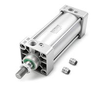 Baomain Pneumatic Air Cylinder SC 63 x 100 PT 3/8; Bore: 2 1/2", Passage: 4"; Screwed Double Action Piston Rod
