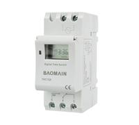 BAOMAIN THC15A AC 220V Digital Programmable Timer Switch,16A Weekly Relay | AC 220-240V Power Input with 16A Max Switch Capacity,Up To 240VAC,Supports 28 Weekly Settings. Din Rail Mount