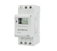 BAOMAIN THC15A Programmable 12V DC 16A Timer Switch, Digital Timer for DIN Rail Mounting with LCD Display for Lighting, Solar, and Industrial Control