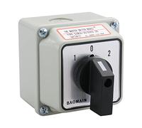 BAOMAIN Universal rotary switch with main switch, external housing, On-Off, 550 V, 20 A, 3 positions, 2 phases, CE approval, IP66, LW28-20/D202.2D