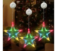BAOMING Christmas Window Light Stars 3 Pack, RGB Colour Chaning, Battery Operated, Hanging Lights for Window, Christmas Tree, Indoor Walls Party Decoration
