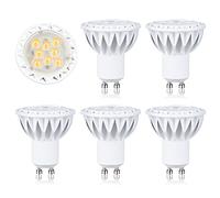 BAOMING GU10 LED Bulbs Dimmable, Neutral White 4000K, 50W Halogen Equivalent, 220-240V 450 Lumen 38° Beam Angle, Pack of 6