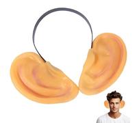 BAOMUMAYE Big Ears on Headband, Jumbo Fake Ears PVC Novelty Headband with Easy-Clean Material for Halloween Cosplay Parties, Christmas Fancy Dress Props for Kids Adults (Complexion, 1 Pc)