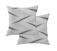 BaoNews Black White Waves Outdoor Throw Pillow Covers,Black And White Lines Wavy Cushion Cover Digital Water Resistant Linen Blend Hidden Zipperl Indoor Pillows For Hair Skin Square 22X22 In 2 Pcs