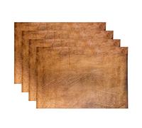 BaoNews Brown Gold Modern Copper Pattern Placemats,Abstract Scratch Marks Place Mats for Dining/Kitchen Table Waterproof Washable Linen Heat Insulation Dinner Table Mats 12x18 IN 4 PCS