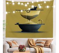 BaoNews Cat Bathtub Hourglass Sand Time Tapestry, Cat On Hourglass Bathtub Large Wall Hanging Polyester Tablecloths Tapestry Bedroom Room Living Room Dorm 59.1 x 82.7 Inches