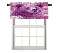 BaoNews Cute The Bear In Rose Violet Blackout Kitchen Curtains,Purple Bear Among Flowers Short Curtains For Windows Insulated Thermal Bathroom Window Curtain 1 Pack 52X18 Inches