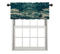 BaoNews Drowned Face Seaweed Hair Stormy Ocean Blackout Kitchen Curtains,Waves Cover Face Crab Adorned Hair Short Curtains For Windows Insulated Thermal Bathroom Window Curtain 1 Pack 52X18 Inches