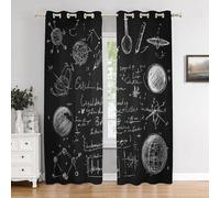 BaoNews Science Experiment Scientific Diagram Bedroom Curtains, Chalk Drawing Educational Blackout Drapes Grommet insulated thermal curtains for Living Room, 52X84 Inches 2 Panels