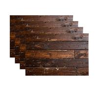 BaoNews Wood Dark Vintage Brown Placemats,Textured Wood Abstract Place Mats for Dining/Kitchen Table Waterproof Washable Linen Heat Insulation Dinner Table Mats 12x18 IN 4 PCS