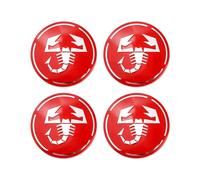 BAONITOU 4 Pcs Hub Centre Caps for Abarth 500 595 695 Coppa Coppone 50mm, Wheel Centre Sticker Rim Protectors Badge Logo Wheel Protectors Wheel Trims Wheel Centre Caps,Red-White