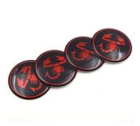 BAONITOU 4 Pcs Hub Centre Caps for Abarth 50mm, Wheel Centre Sticker Rim Protectors Badge Logo Wheel Protectors Wheel Trims Wheel Centre Caps