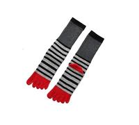 BAOPENB Men's Toe Socks 2Pairs Men Cozy Mid-Calf Colorful Five Finger Split Socks Soft Cotton Casual Sock Breathable Comfortable Non-Slip Five Toe Socks(Red)