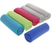Baopinlady Sunny Bee Cooling Towel for Hot Weather,5pcs Ice Cool Microfibre Towel for Neck, Absorbent Quick-Drying Gym Cooling Towels,Reusable Coolings Sweat Towels for Running and Gym,90x30 cm