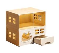 Baoqifong Cat House Anti-Tip 2-Tier Enclosed