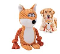 Baoqifong Dog Toy with Squeaker - Rope Teething Doll for Puppy - Interactive Pet Toy with Squeakers, Fox, Elephant, Frog Shape Teether for Indoors Outdoors