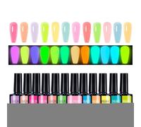 Baoqifong Glow in the Dark Gel Nail Polish | Decorative Nail Polish Gel | Fingernail Colors for Salon Students Travel Music Festival Party Photo Sessions Beauty