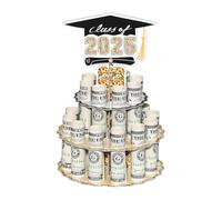 Baoqifong Graduation Money Holder | Class of 2025 Money Holder,Wooden Rack Box Cake Design Decoration for Boys Celebration Her Preschool College High School Kindergarten Party