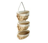 Baoqifong Over The Door Organizer 3 Layers, Nursery Hangable Basket, Woven Cotton Organizer for Dormitory Nursery Entryway Kitchen Apartment Laundry Bathroom Closet