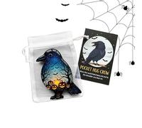 Baoqifong Pocket Ghost Card | Portable Inspirational Card - Inspirational Keepsake Halloween Ghost Bat Crow Death God for Home Adults Kids Teens Graduates Colleagues Work Meetings Waiting Rooms