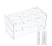 Baoqifong Test Tube Rack | Multipurpose Lab Tube Holder | Display Acrylic 8 Holes Container for Science Classroom Storage Education Testing Laboratory Organization Shelf