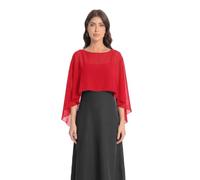 Baoqiya Chiffon Capes Soft Shawls and Wraps Capelets for Bridesmaid Wedding Formal Party Evening Dresses - Red - One Size