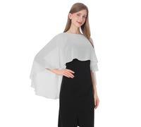 Chiffon Capes Soft Shawls and Wraps Capelets for Bridesmaid Wedding Formal Party Evening Dresses, Grey, One Size