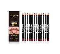 Baorder 12 Colors Matte Lip Liner Set,Premium Waterproof Smooth Lip Pencils,Long Lasting Nude Liner Lipstick for Defining & Filling Lips