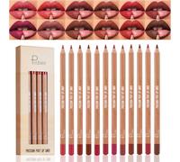 Baorder 12 Colors Matte Lip Liner Set,Waterproof Smooth Lip Pencils Long Lasting Slim Lip Liner High Pigmented Crayon Lip Liner for Women