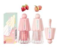 Baorder 2 Pcs Hydrating Shimmer Lip Oil Set,Cute Fruit-Flavored Lip Glow Oil, Jelly Lip Gloss Set with Big Brush,Long Lasting Moisturizing Tinted Lip Balm,Glossy Lip Make up,Party Gift, Best Friend