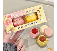 Baorder 2PCS Bee Lip Balm Honey Pot,Hydrating Honey & Peach Lip Mask,Moisturizing Lip Sleeping Prevention Dry and Cracked, Reduce Lip Lines