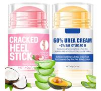 Baorder 2Pcs Peach Scented and 60% Urea Foot Cream Set,Hydrating Heel Balm,Intensive Repair Dry Cracked Skin,Hands,Heels,Elbow and Knees,Softens & Moisturizes &Nourish Foot Care for Women and Men