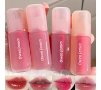 Baorder 4Pcs Hydrating Lip Gloss Set,Non-Stick Cup,Glossy Finish,Highly-Pigmented Korean Lip Glaze,Plumping Lipgloss,Moisturizing Water Mirror Liquid Lipstick,Long-lasting Natural Makeup