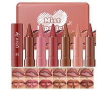 Baorder 6 Colors 2 in 1 Gradient Lip Liner Lipstick Lip Combo Set,Matte Nude Brown Red Velvet Lip Liner Pencil,High Pigmented Long Lasting Natural Lip Pencil Crayon Makeup