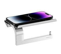 BAORELST Chrome Toilet Roll Holder with Shelf, Wall Mounted Premium 304 Stainless Steel Rustproof Toilet Paper Holder, Bathroom Modern Design