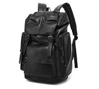 Baosha BP-16 PU Leather Casual Backpack College Backpack Daypack Black