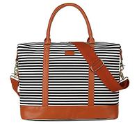 BAOSHA HB-28 Ladies Women Canvas Travel Weekender Bag Overnight Carry-on Duffel Tote Bag (Black) 16 x 12 x 8 inch, Black, 16 x 12 x 8 inch, Modern/Fitted