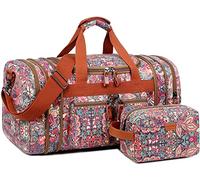 BAOSHA Multicolor Travel Duffel Weekender Bag for Women Carry on Overnight Bag with Toiletry Bag HB-21 (HS Printing)