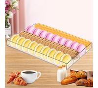 BAOSHISHAN Acrylic Macaron Display Tray with 4 Slots Acrylic Clear Cracker Tray Cookie Display Stand for Home Party Food Display