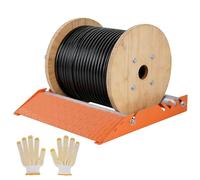 BAOSHISHAN Cable Drum Roller 1100lb Load Capacity,4-Gear Adjustment | 30° Anti-Slip Sloped,Built-In Concealed Handle,Fits Dia.30-70CM Length 50CM Reels,Cable Caddy Drums Winder Dispenser