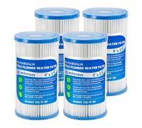 BAOSHISHAN Ice Bath Filter, 5-Inch 20 Micron Replacement Cartridges, 4-Pack for Inflatable Cold Plunge Tubs and Chillers, Easy Fit for DIY Water Filtration System