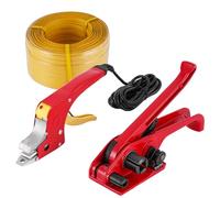 BAOSHISHAN Pallet Strapping Kit Hot Melt Strapping Machine 13-19mm Strapping Kit with PP Strapping Tape(Manual Tensioner+Electric Hot Melt Machine+350M Strapping Strap)