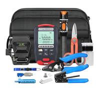 BAOSHLA Fiber Optic Termination Kit FTTH Cold Connection Kit 6C Fiber cutting knife Stripper Pliers 10km Visual Fault Locator D7 Optical power meter with RJ45 network testing and FC to LC Adapter