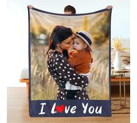 Baosity Custom Blanket with Photos Text | Personalized Blanket Throw Using My Own Photos | Customized Blanket | Personalized Christmas Birthday Gifts for Mom Dad Boyfriend Girlfriend Kids Family